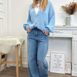 HaveOne Cardigan Tasche Cielo