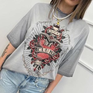 HaveOne T-shirt Cuore Sacro Grigio