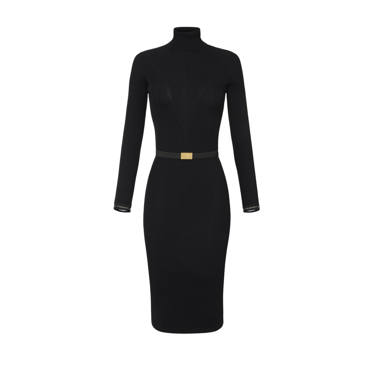 Abito in maglia a costine con cintura – elisabetta franchi - immagine 2