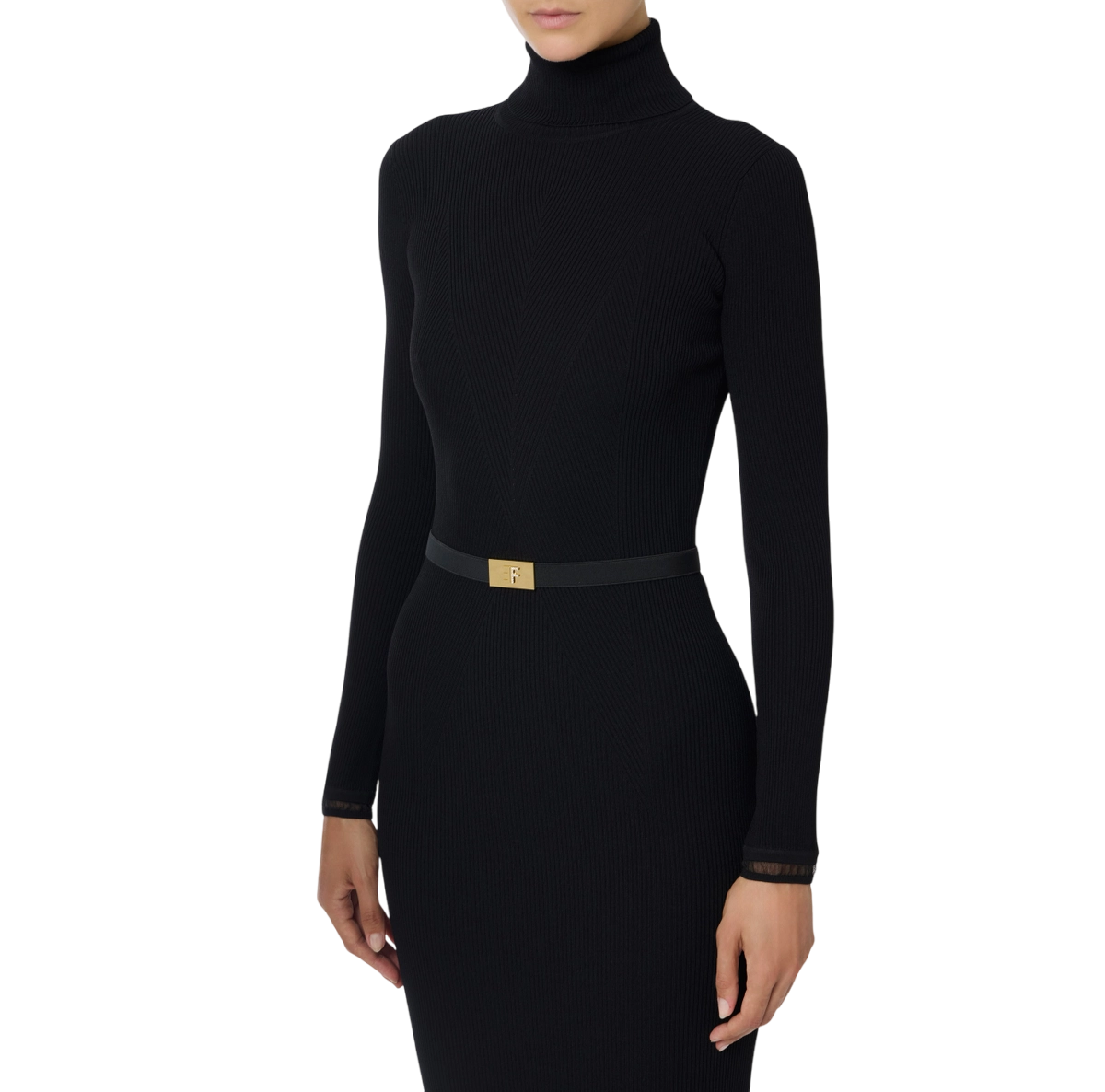 Abito in maglia a costine con cintura – elisabetta franchi - immagine 4