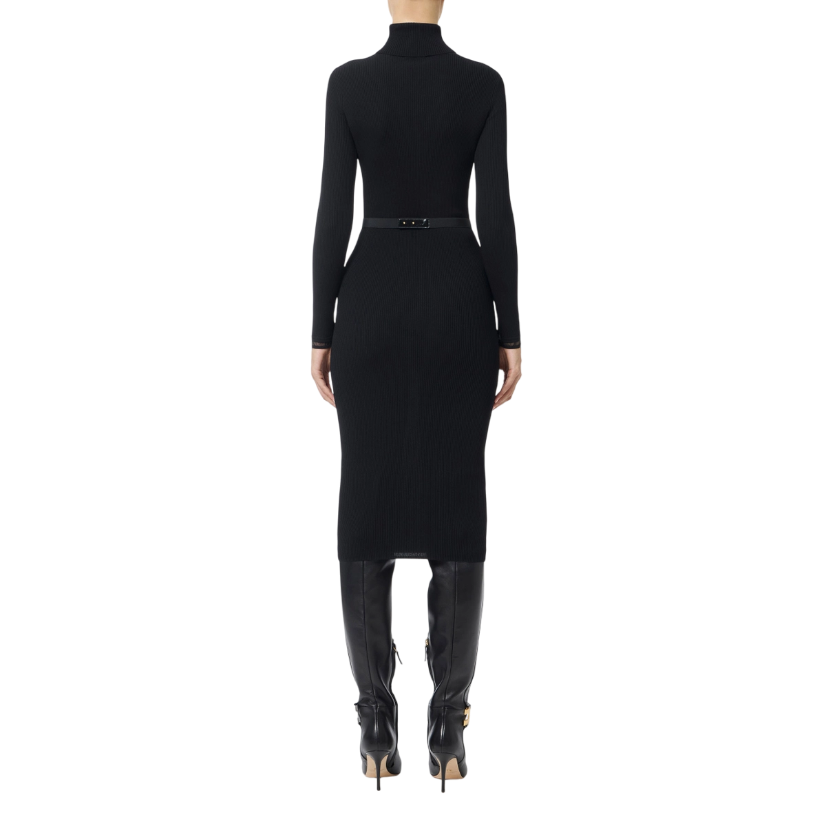 Abito in maglia a costine con cintura – elisabetta franchi - immagine 5