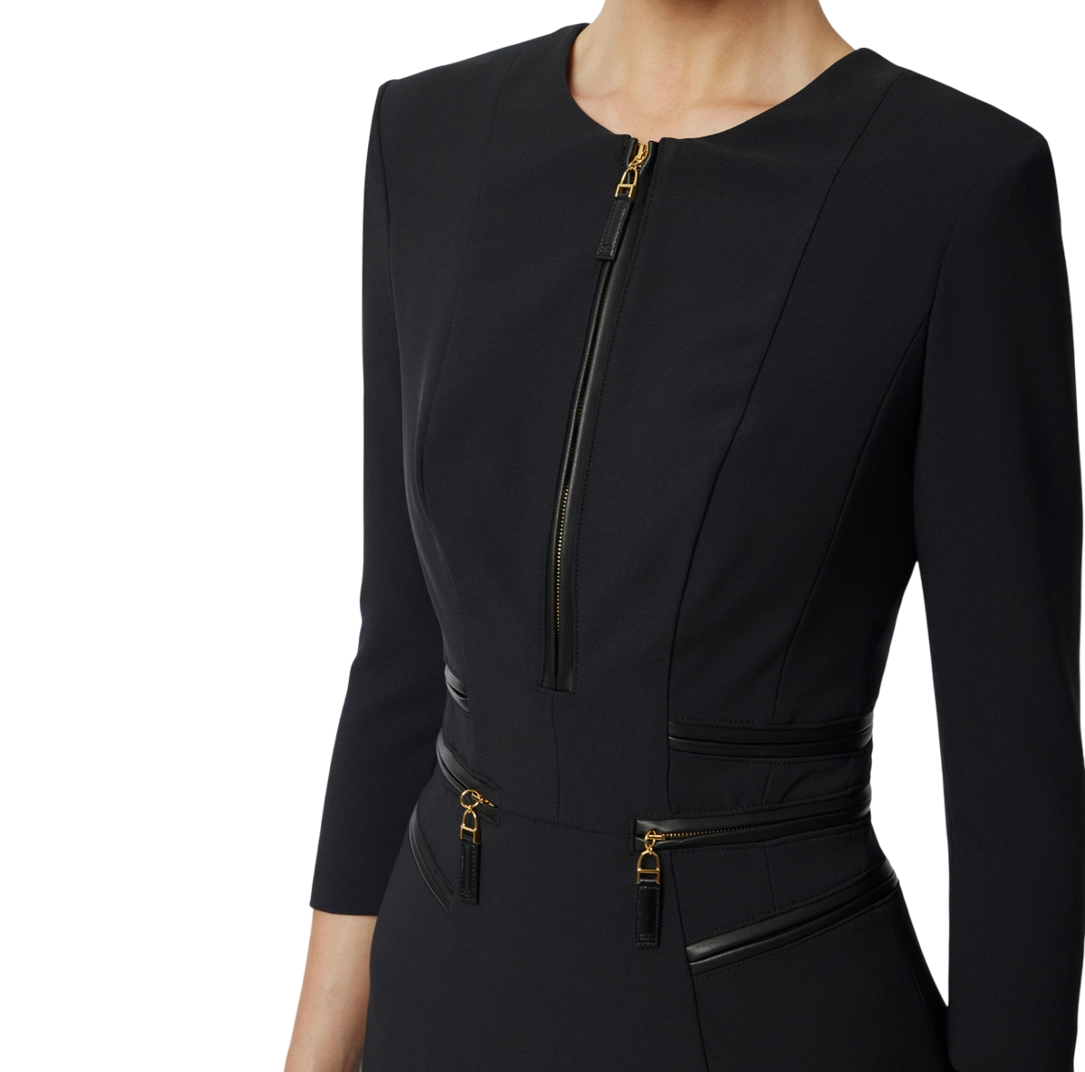 Abito in doppio crêpe con zip – elisabetta franchi - immagine 4