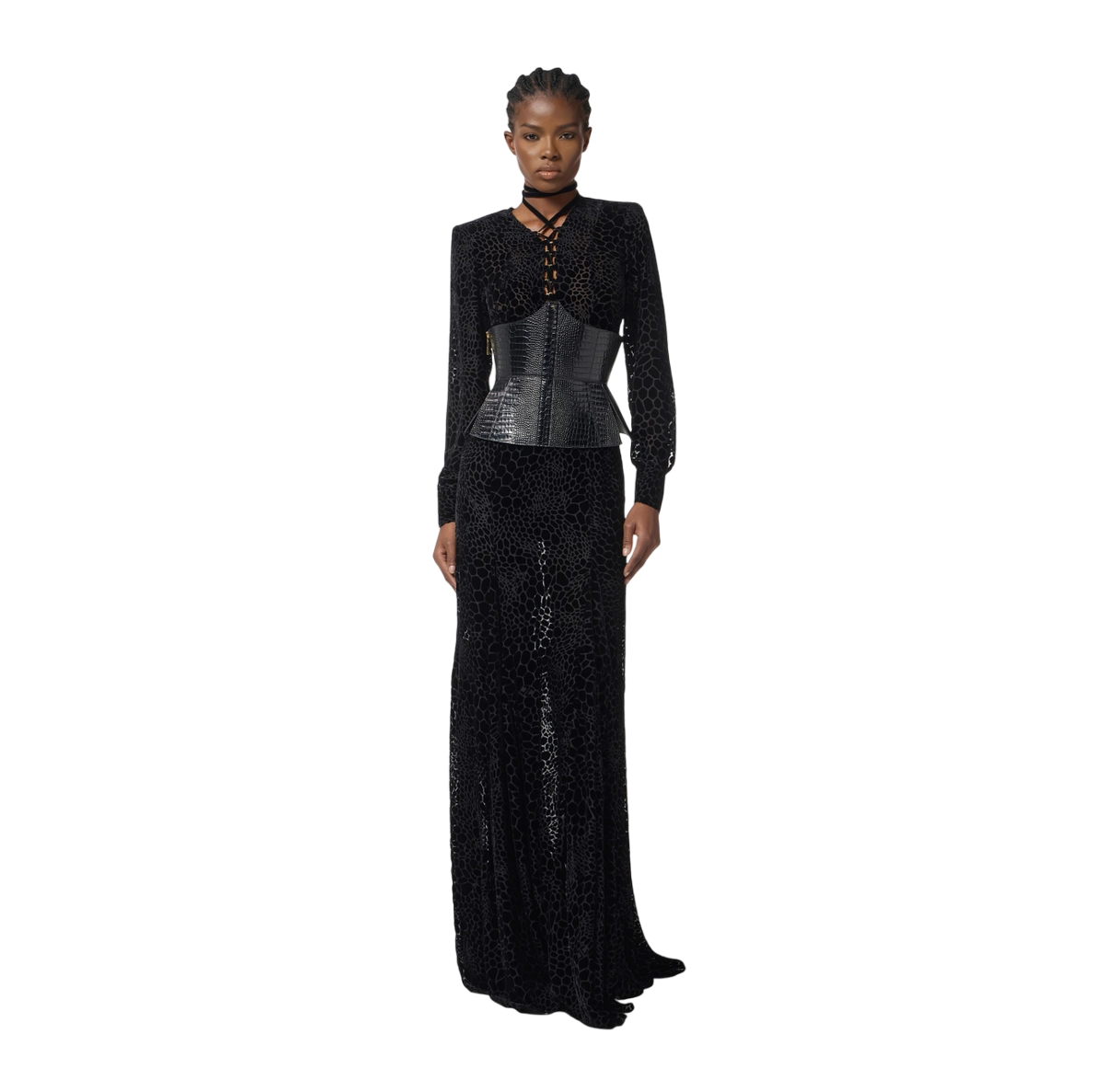 Abito Red Carpet in velluto dévoré – elisabetta franchi - immagine 3