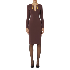 Abito in crêpe leggero con catena gioiello – elisabetta franchi