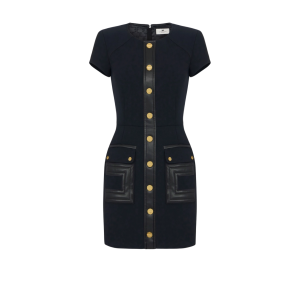 Abito in doppio crêpe con dettagli logo – Elisabetta Franchi