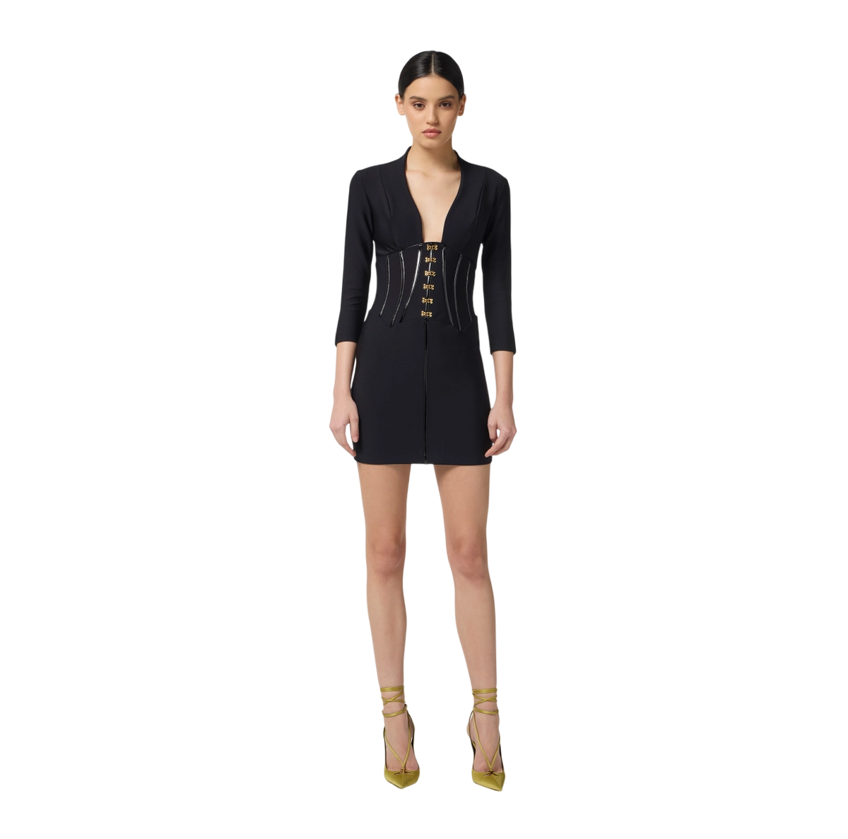 Abito in neoprene con dettagli corsetto – elisabetta franchi - immagine 3