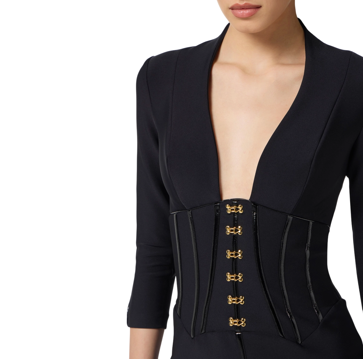 Abito in neoprene con dettagli corsetto – elisabetta franchi - immagine 5