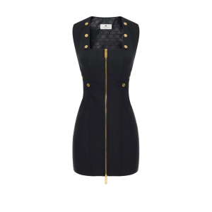 Abito in tessuto bielastico con bottoni gioiello – elisabetta franchi