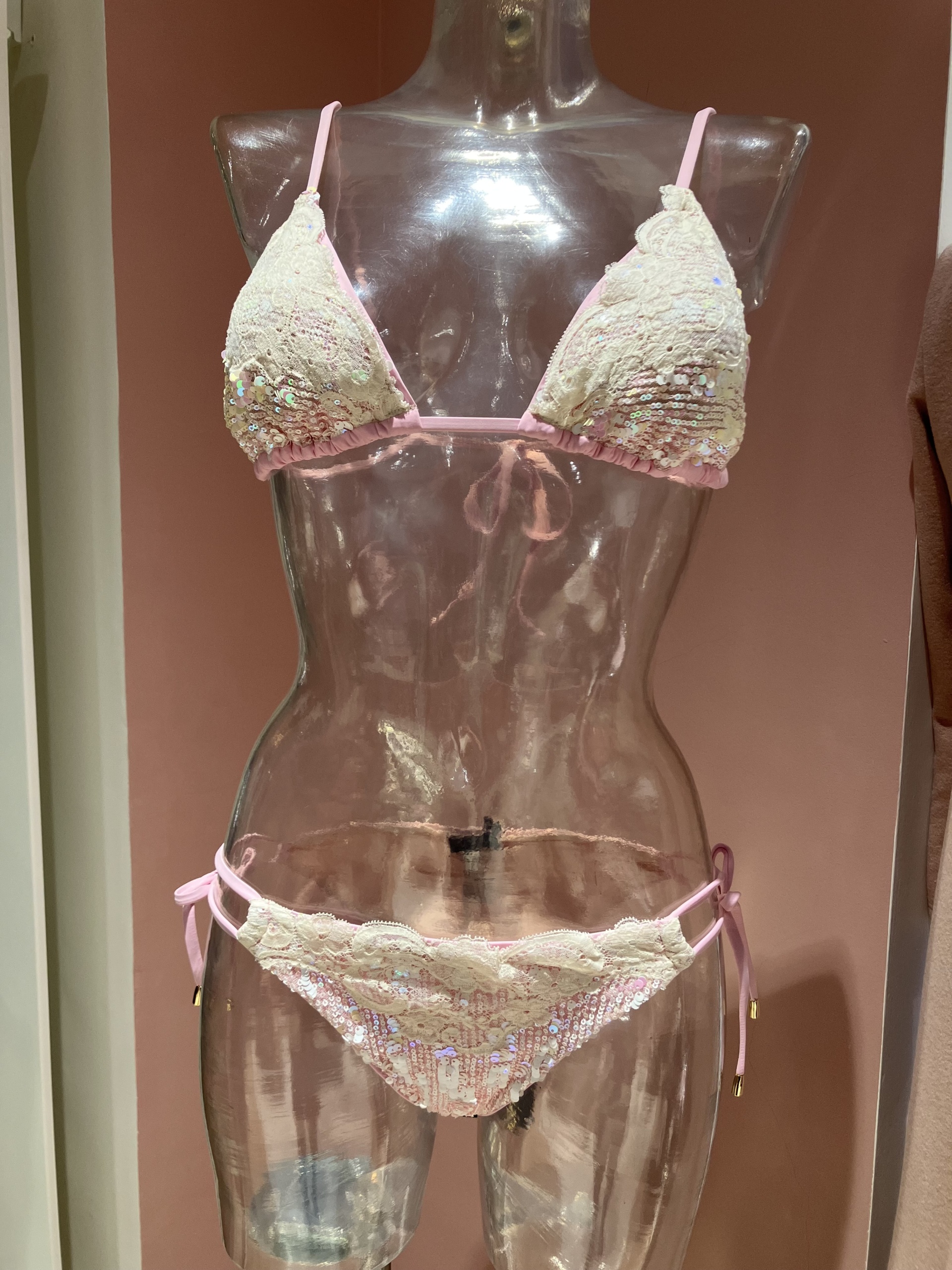 BIKINI TRIANGOLO IN PIZZO CON PAILLETTES MISS BIKINI - immagine 3