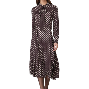 Georgia – Abito collo con fiocco • Pois Medio Moro