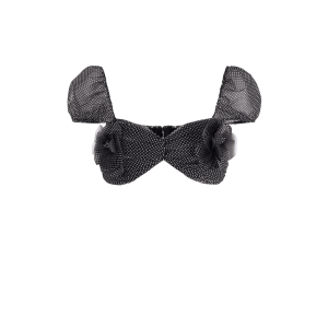 Top in tulle con stampa pois e fiore ricamato – Elisabetta Franchi