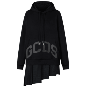 Abito mini con cappuccio e logo – GCDS