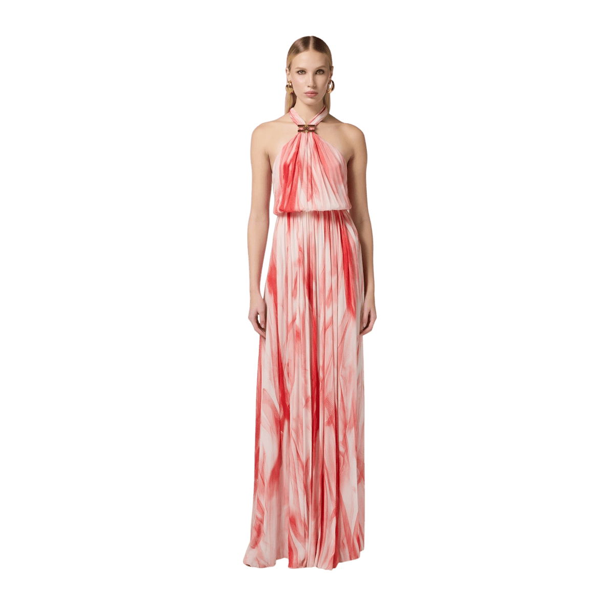 Abito Red Carpet in viscosa con stampa tulle – Elisabetta Franchi - immagine 2