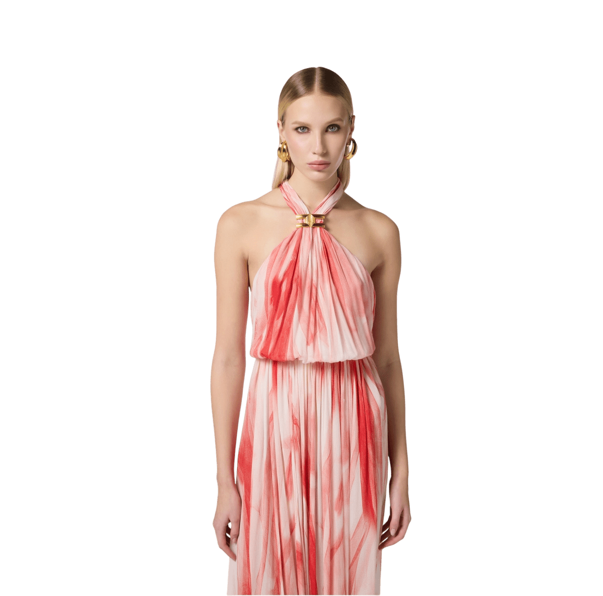 Abito Red Carpet in viscosa con stampa tulle – Elisabetta Franchi - immagine 4