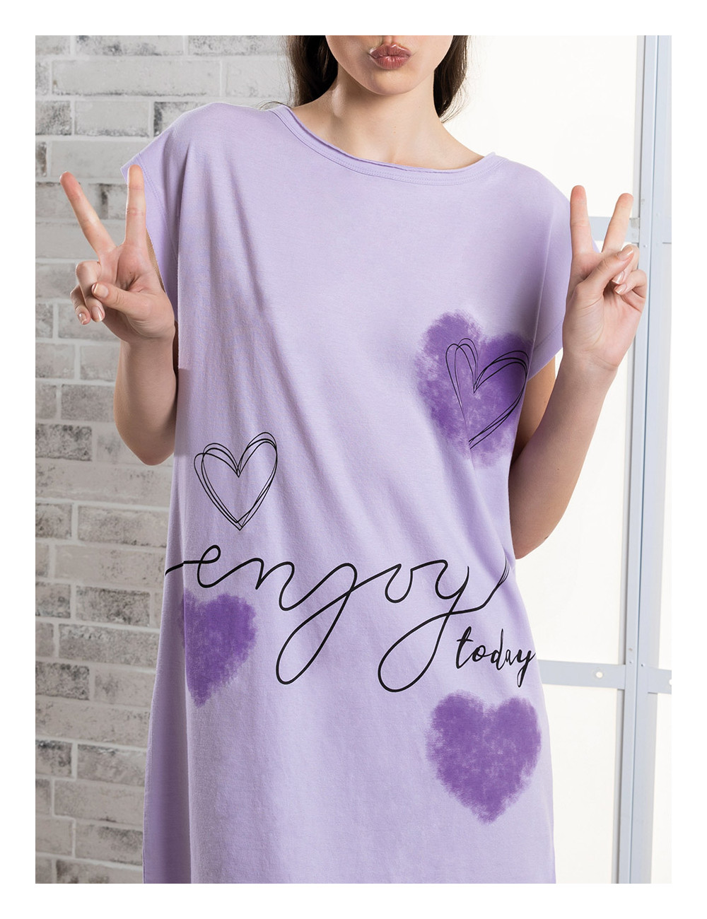 SIèLEI – Copricostume Con Cuori – Avio – Bianco – Lilla