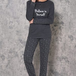 LOVEANDBRA – Pigiama Donna Interlock Caldo Cotone Manica Lunga