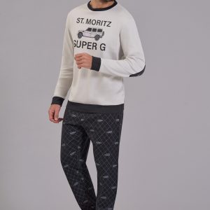 OFFICINA45 – Pigiama Uomo Lungo In Interlock