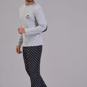 OFFICINA45 – Pigiama In Caldo Cotone Con Maglia Serafino e Jogger