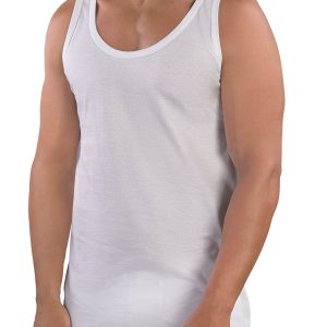 MABRAT – Canotta Uomo Spalla Larga In Cotone – Bianco – Nero – Blu