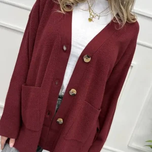 Only Cardigan Rib Cabernet