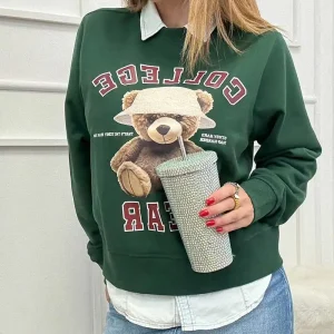 Only Felpa Teddy Verde