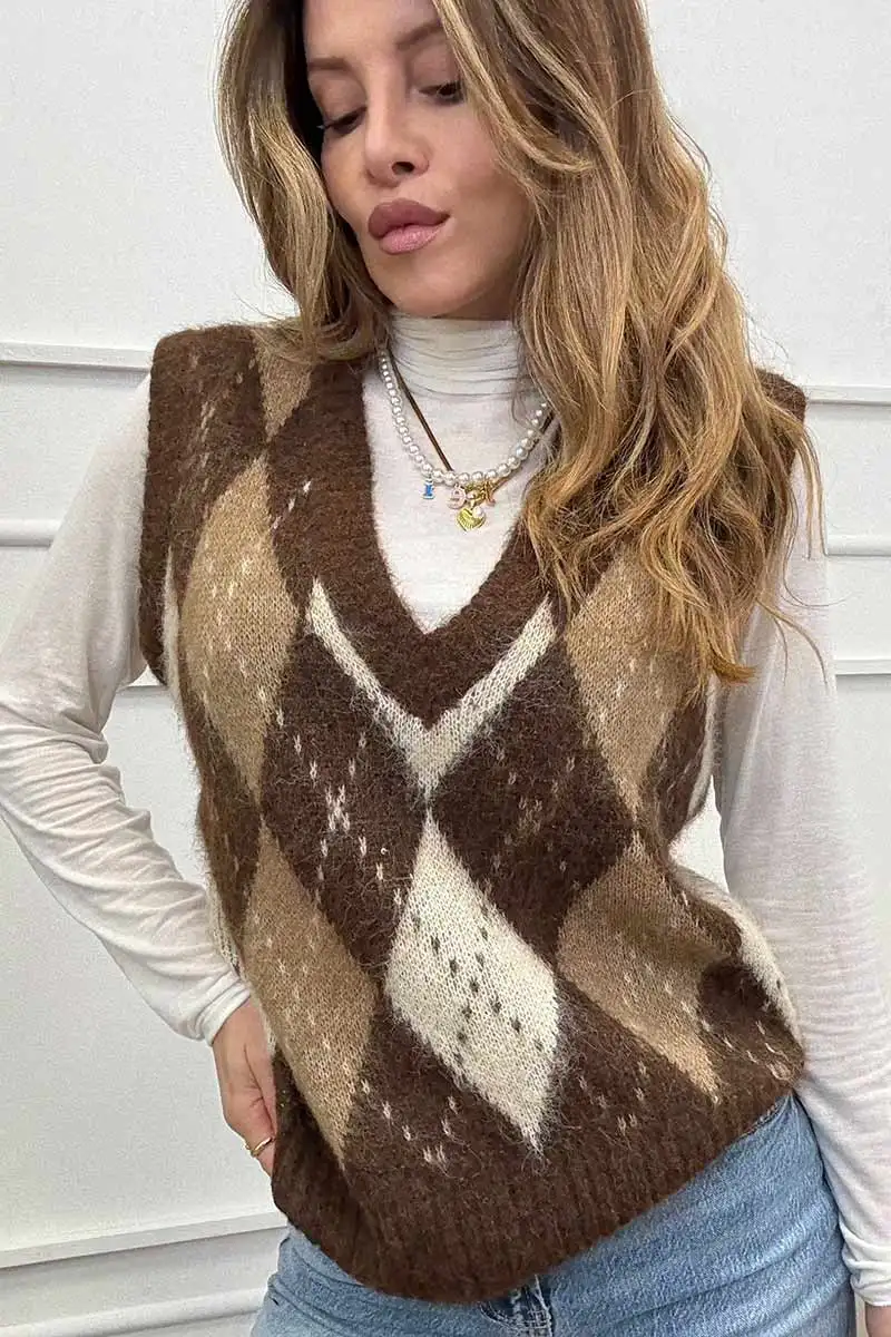 Only Gilet Rombi Camel - immagine 3