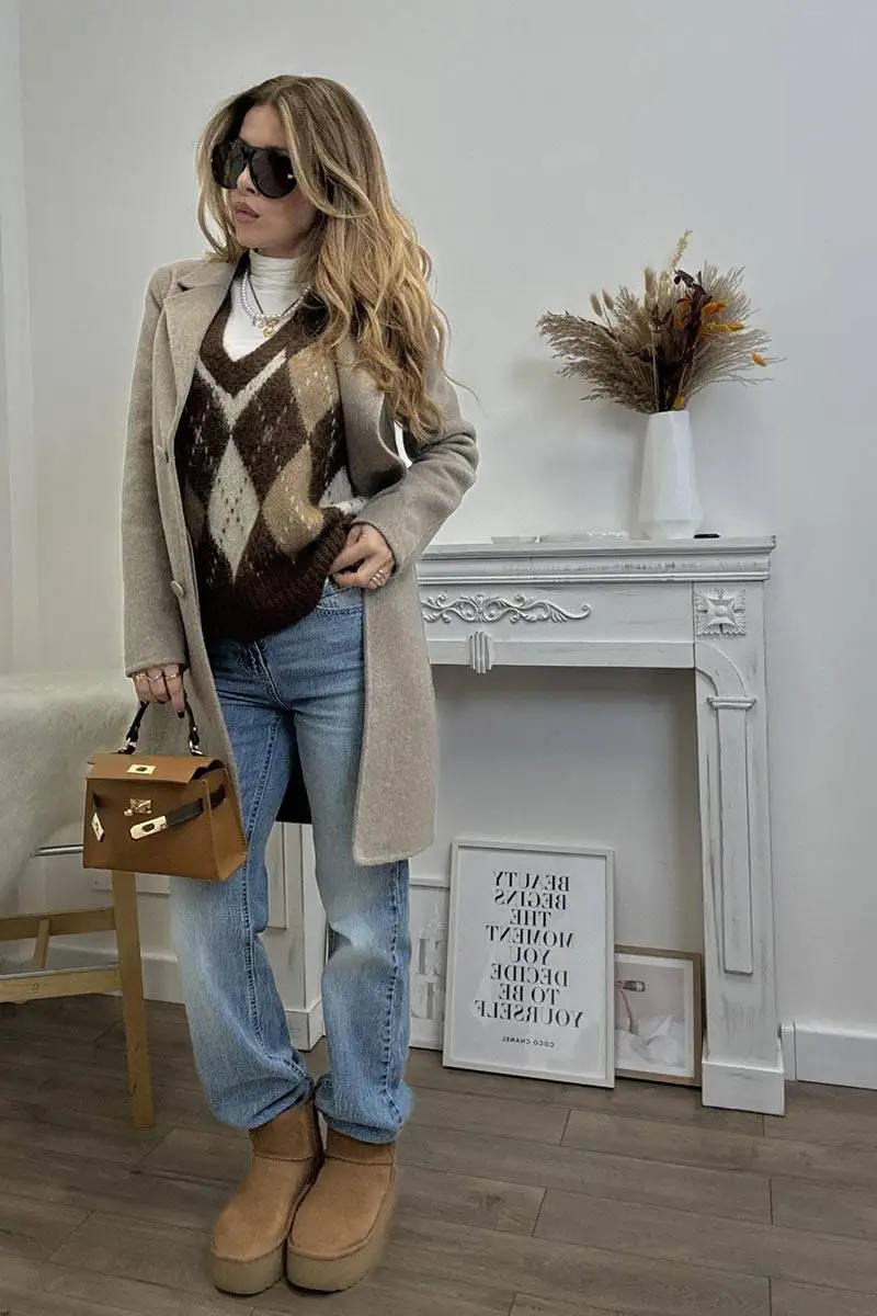 Only Gilet Rombi Camel - immagine 2