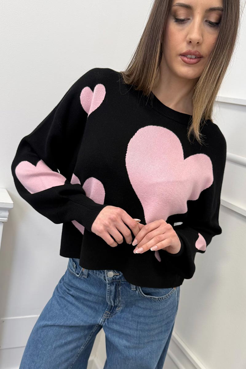 Only Maglia Cuore Nero