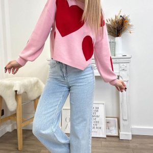 Only Maglia Cuore Rosa