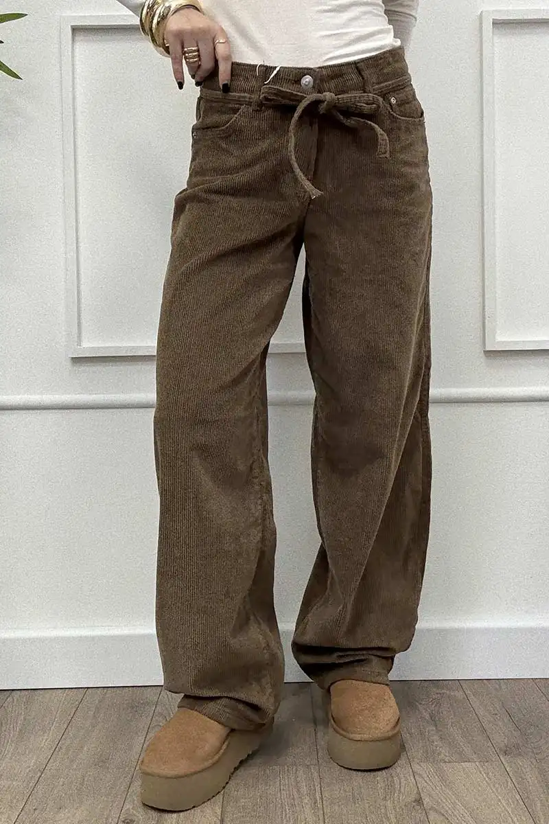 Only Pantalone Millerighe Gianna Nocciola