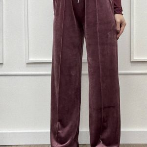 Only Pantalone Tuta Ciniglia Vino