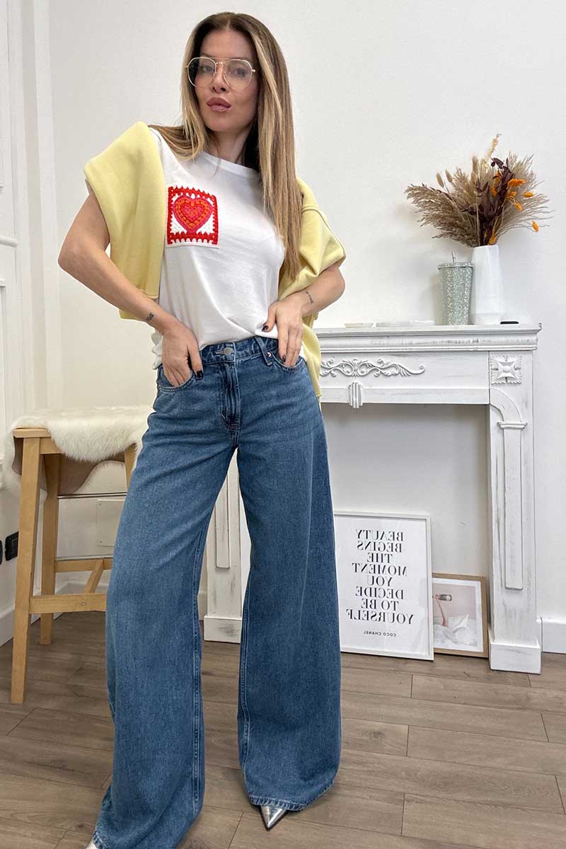 Only T-shirt Tricot Bianco - immagine 3