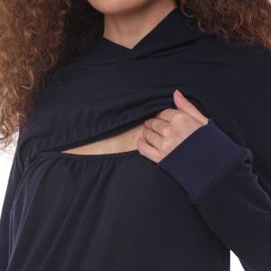 Felpa Basic allattamento con stampa (OXFORD B. -Blu)