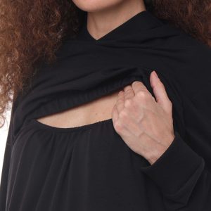 Felpa Basic allattamento con stampa (OXFORD B. -Nero)