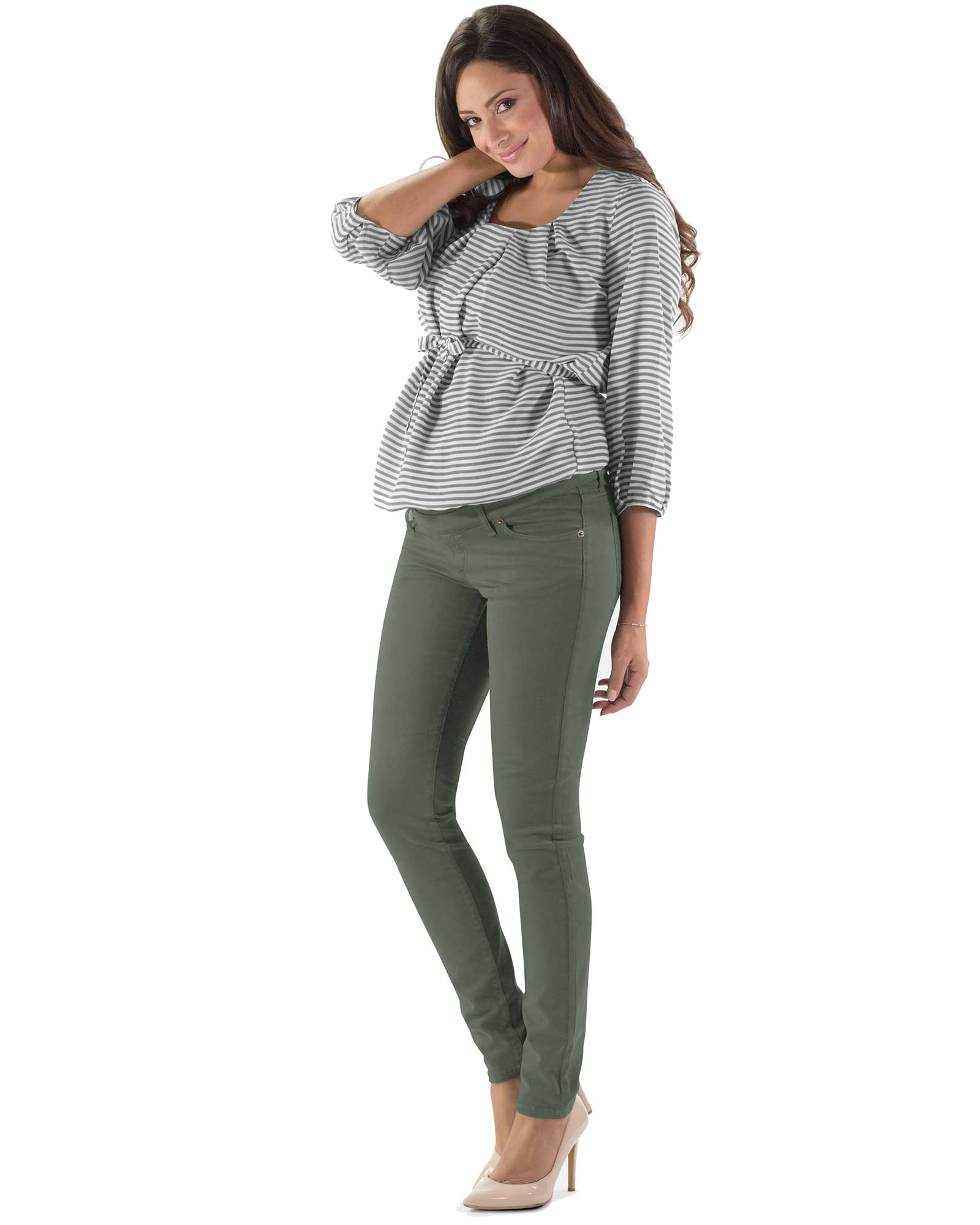 Pantalone Premaman Slim Fit - Asparago - immagine 2