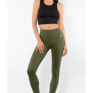GLADYS – Leggings Traspirante Con Finte Tasche In Cotone – Verde – Nero – Blu