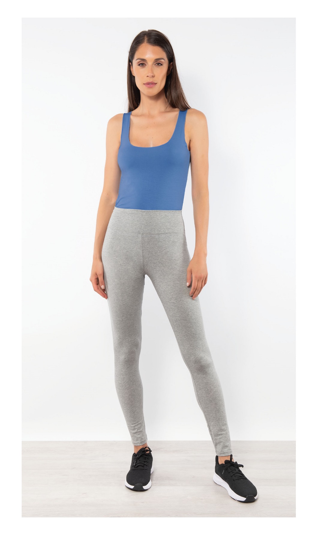 GLADYS – Leggings Pancia Piatta In Cotone – Grigio – Nero – Blu