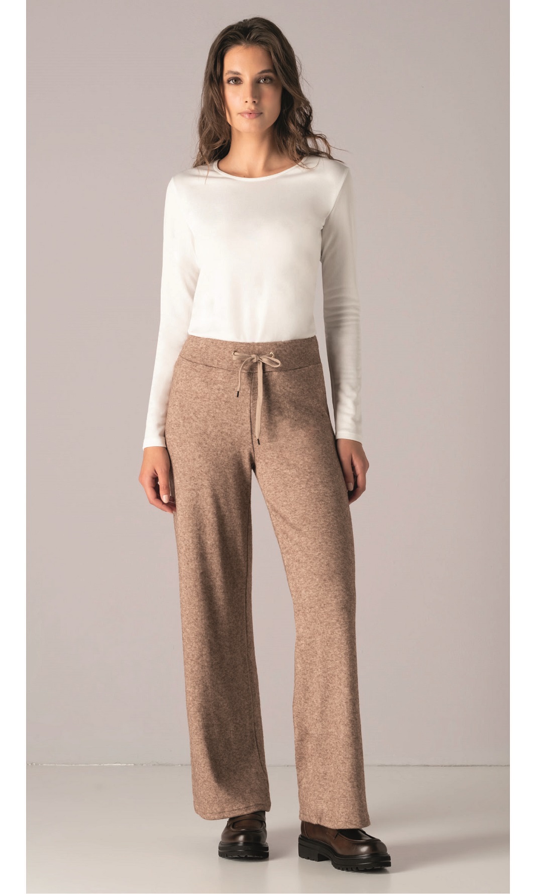 GLADYS – Pantalone Donna In Misto Viscosa a Gamba Larga