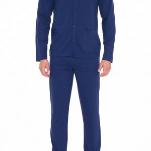 SERGIO TACCHINI – Pigiama Aperto In Cotone – Blu Navy
