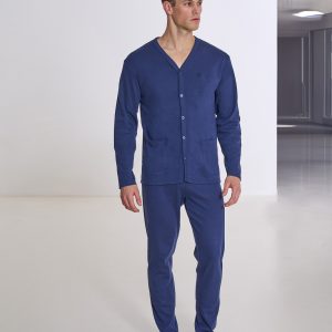 SERGIO TACCHINI – Pigiama Aperto Lungo Uomo In Cotone Interlock