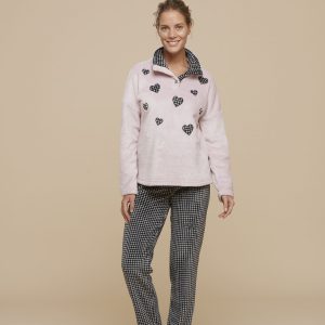 NOIDINOTTE – Pigiama In Coral Fleece – Lilla Polvere – Fucsia