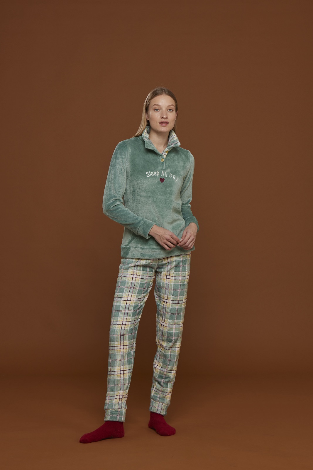 NOIDINOTTE – Pigiama Donna In Coral Fleece – Giada – Rosa