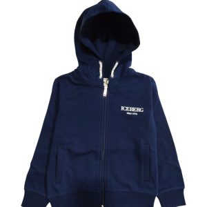 ICEBERG FELPA BLU CON ZIP