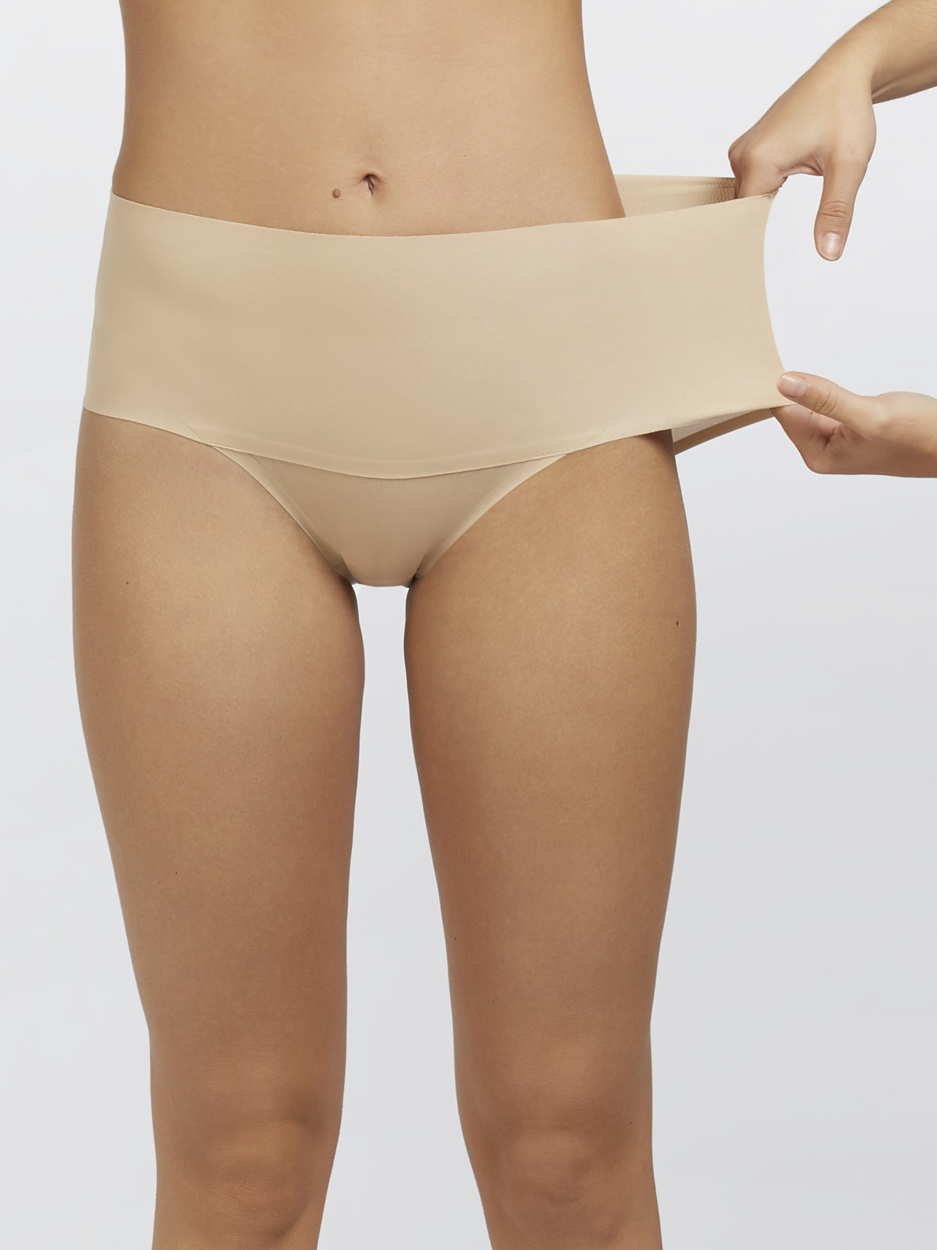 GISELA – Slip A Vita Alta In Microfibra Ultra-Expand – Nude – Nero