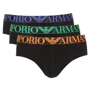 EMPORIO ARMANI –  Slip 3 Pack Stretch Cotton – Nero