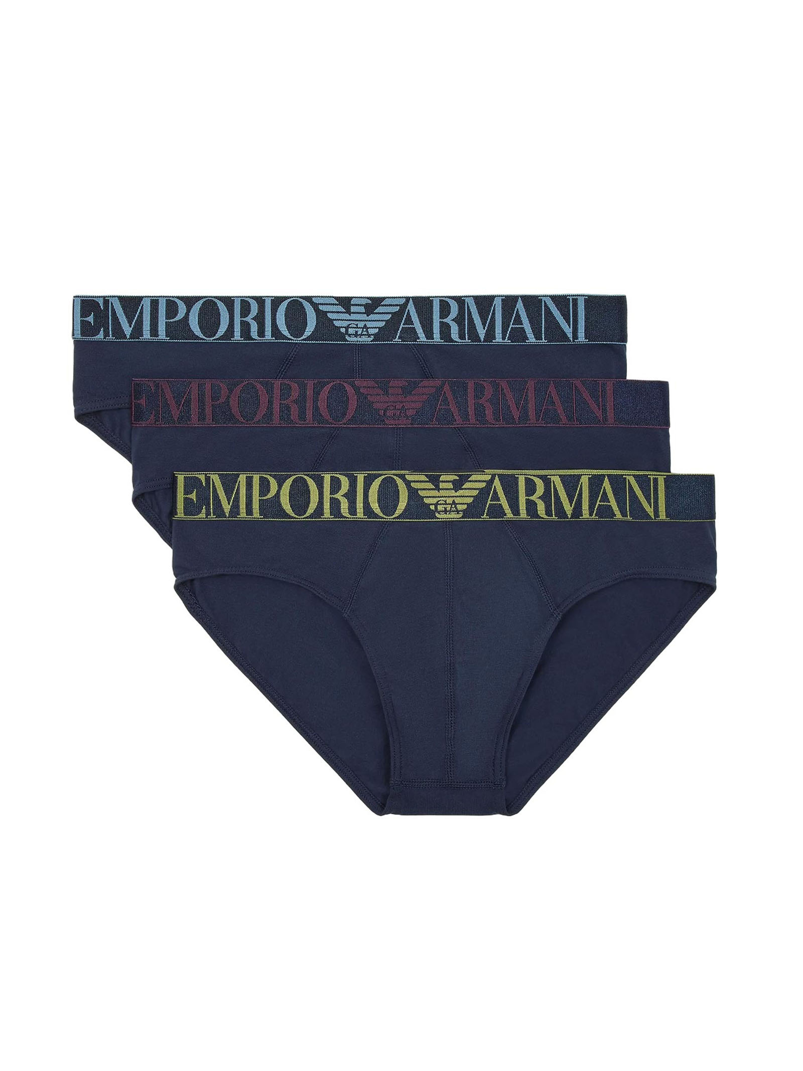EMPORIO ARMANI – Slip 3 Pack Stretch Cotton – Marine - immagine 2