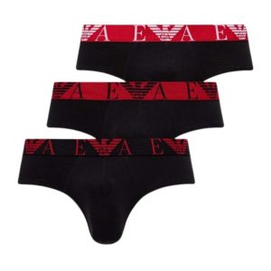 EMPORIO ARMANI – Slip 3 Pack Stretch Cotton – Nero