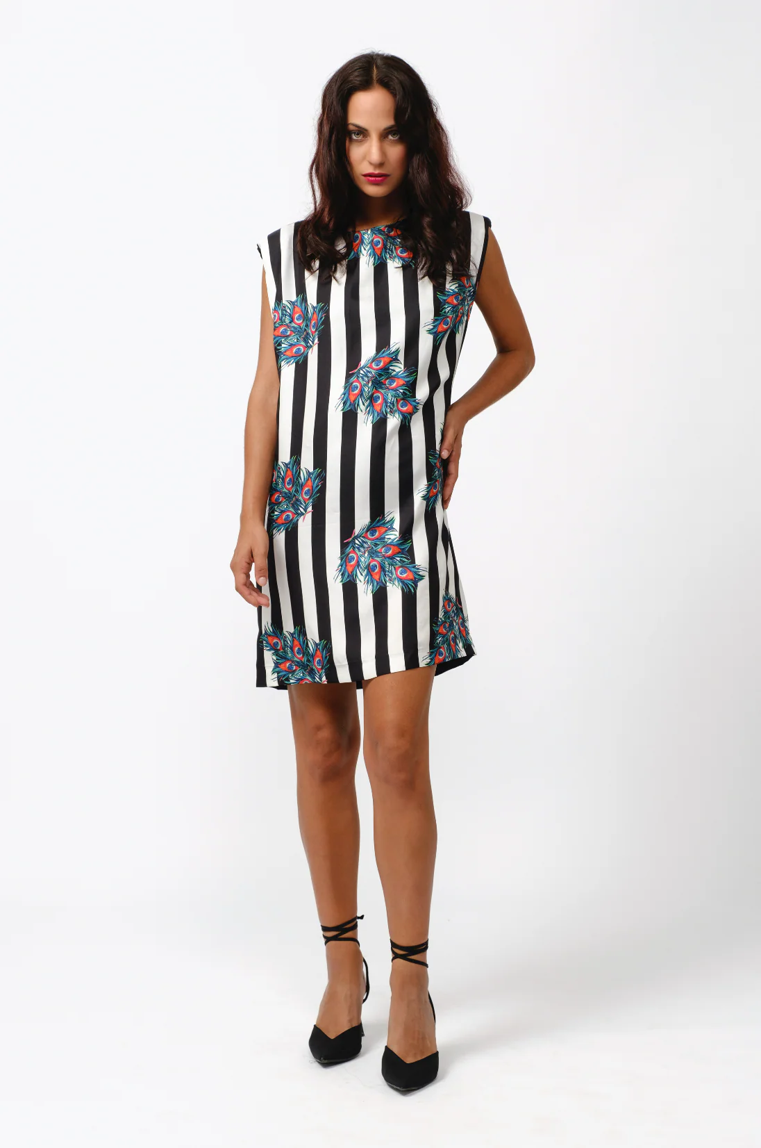 Abito Piume di Pavone su Righe - immagine 5