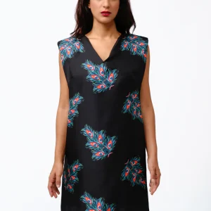 Abito corto Piume di Pavone All-over