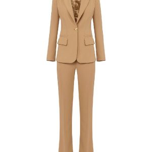 Tailleur in crêpe stretch con giacca sfiancata e pantalone dritto – Elisabetta Franchi